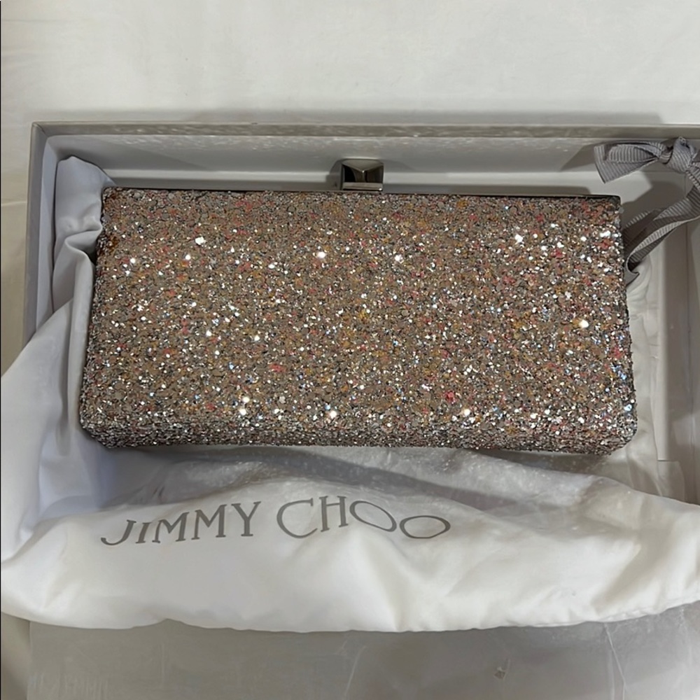 Jimmy choo glitter clutch bag/WOC